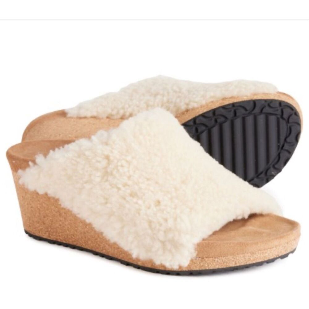 Birkenstock Papillio Made in Portugal Namica Teddy Wedge Sandals size 38 NWT